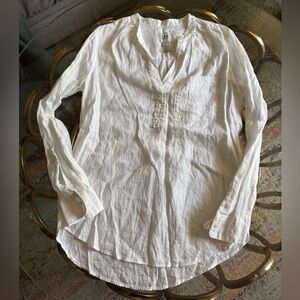 GAP White Women's 100% linen Blouse tunic